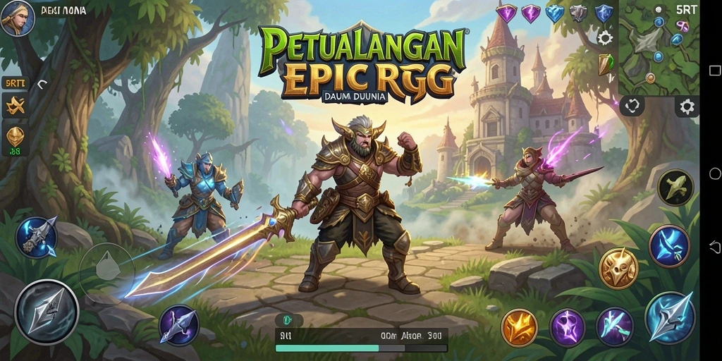Tampilan gameplay 5RT yang menarik dan penuh aksi dalam dunia RPG.