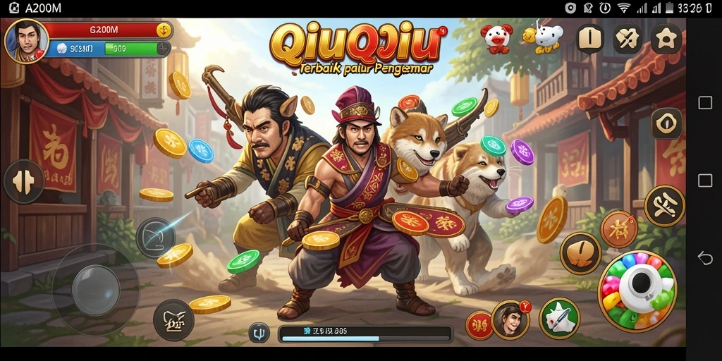 Tangkapan layar A200M menampilkan gameplay QiuQiu yang mengasyikkan.