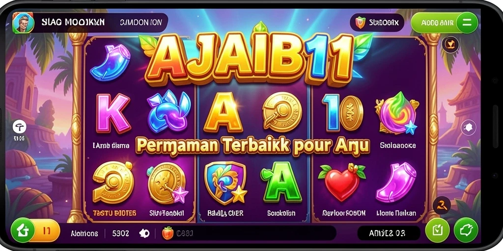 Tampilan gameplay yang memukau di AJAIB11 dengan simbol-simbol menarik.
