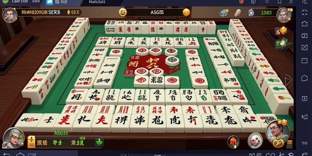 Screenshot gameplay ASG55 menunjukkan momen menyusun batu mahjong.