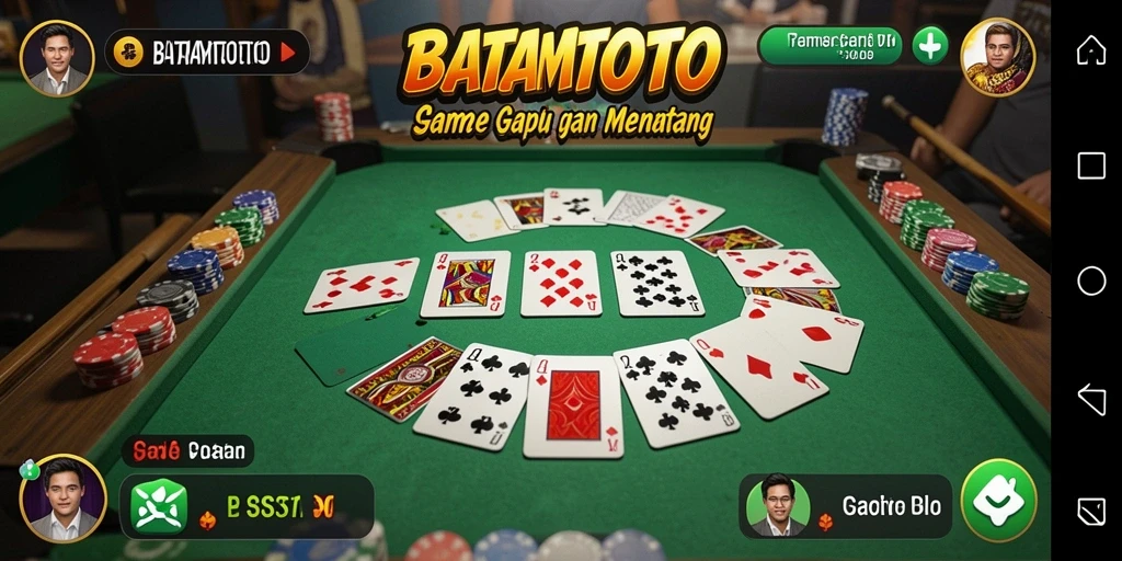 Screenshot gameplay BATAMTOTO menunjukkan suasana seru bermain Gaple.