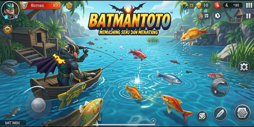 Tampilan gameplay memancing yang mendebarkan dalam BATMANTOTO.