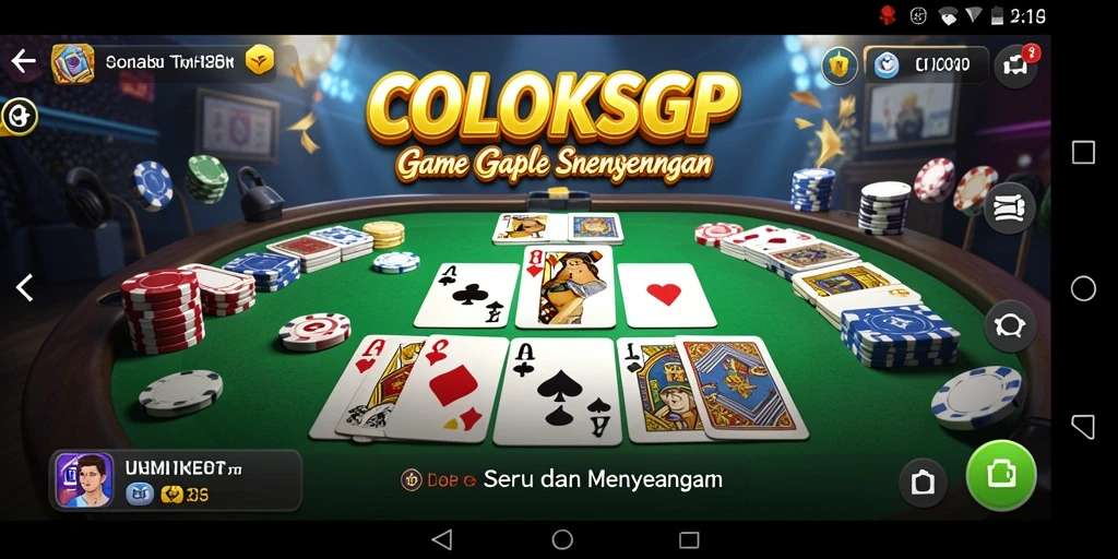 Screenshot gameplay COLOKSGP menampilkan momen seru bermain Gaple.