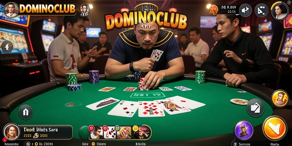 Tampilan gameplay seru dalam DOMINOCLUB yang memacu adrenalin.