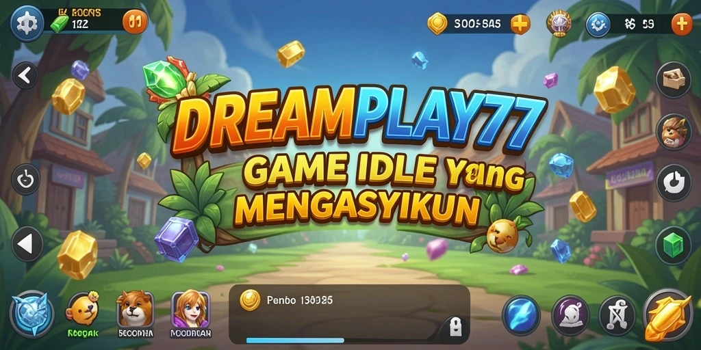 Screenshot dari gameplay <strong>DREAMPLAY77</strong> yang menunjukkan karakter dan aktivitas Idle.