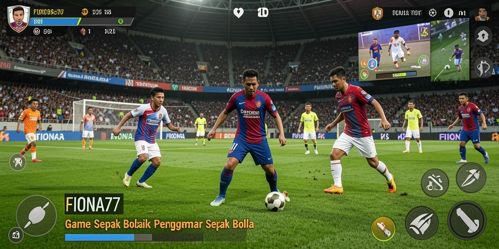 Screenshot FIONA77 menampilkan serunya pertandingan sepak bola.
