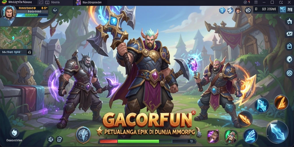 Tangkapan layar menampilkan pertempuran mendebarkan dalam GACORFUN.