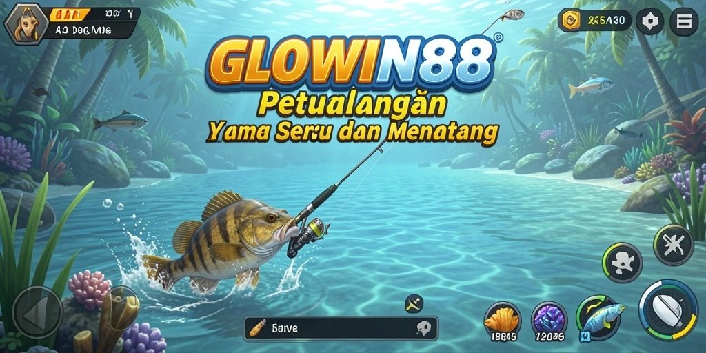 Tangkapan layar utama GLOWIN88 menampilkan sesi memancing yang mendebarkan.