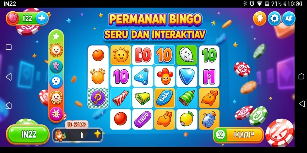Tampilan gameplay Bingo yang mengasyikkan di IN22.