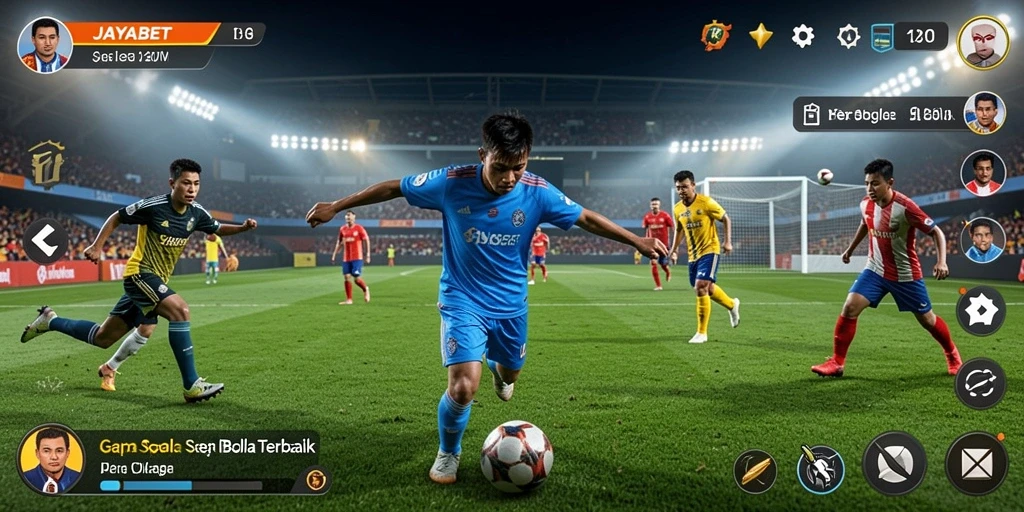 Screenshot dari gameplay JAYABET yang menampilkan aksi seru di lapangan.