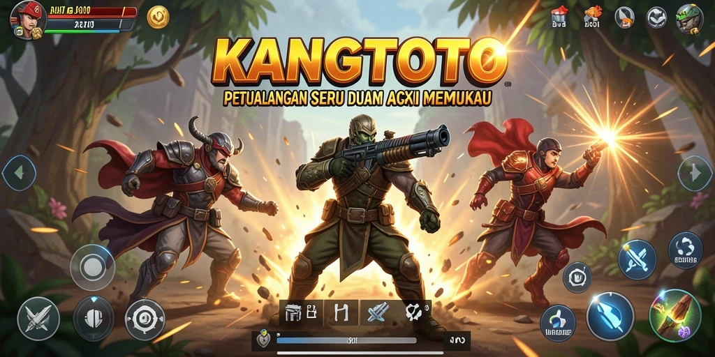 Tangkapan layar utama KANGTOTO menampilkan aksi pertempuran yang mendebarkan.