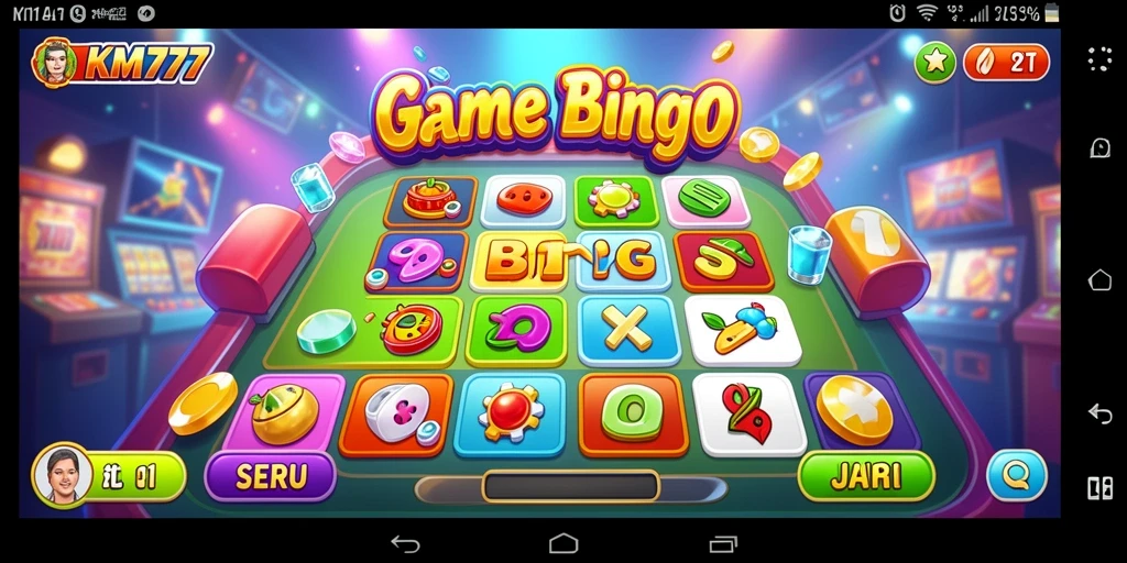 Gameplay Bingo seru di KM777, penuh keseruan dan interaksi.