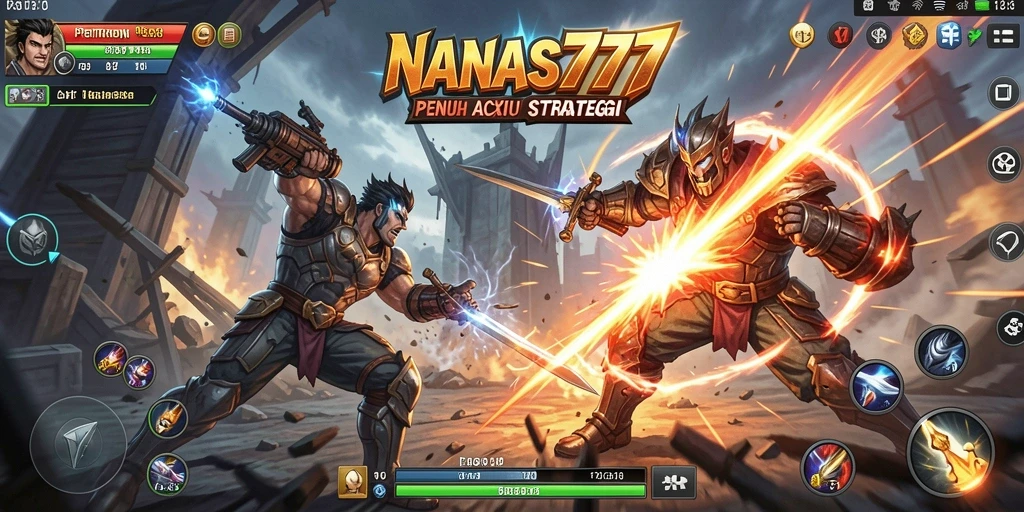 Tampilan gameplay NANAS777 yang seru dengan pertarungan yang intens.