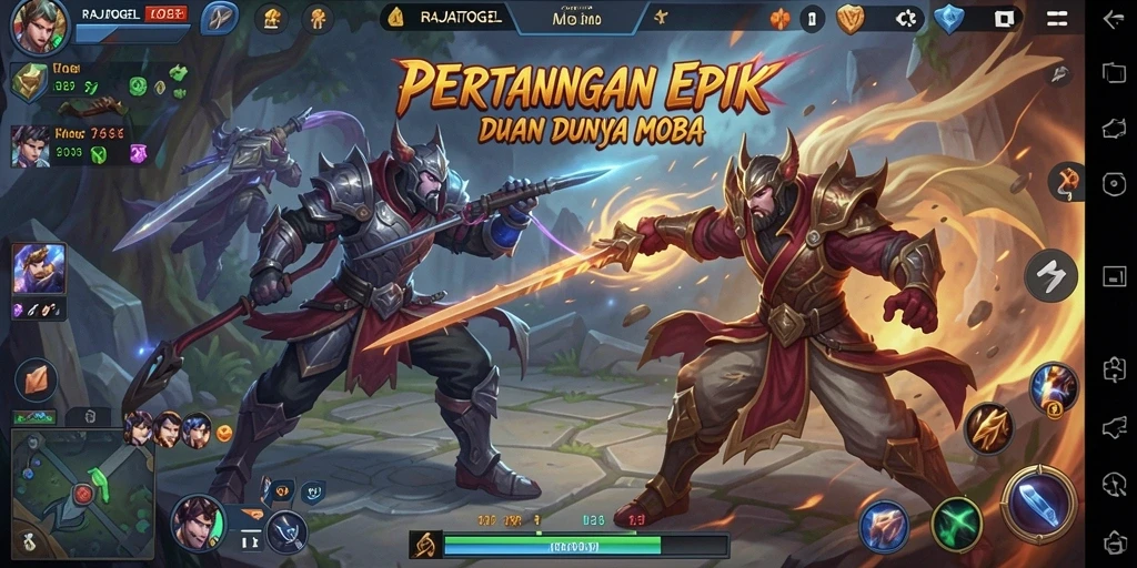 Gameplay seru dan menegangkan di RAJATOGEL MOBA.