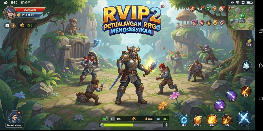 Tangkapan layar menampilkan aksi seru dalam game RPG RVIP2.