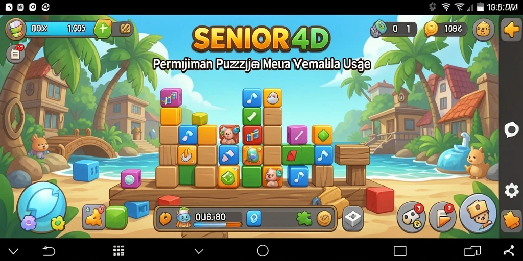Tampilan permainan <strong>SENIOR4D</strong> dengan berbagai opsi puzzle yang menarik.