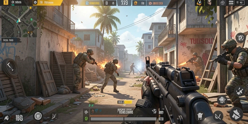 Tampilan gameplay mendebarkan di T6 saat bertempur di medan perang.