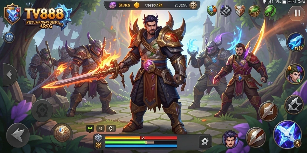 Tampilan epik dari pertarungan di dunia ARPG TV888.
