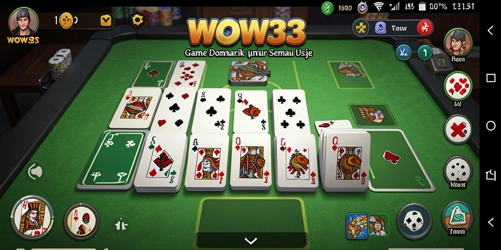 Tampilan gameplay seru dalam permainan Domino WOW33.